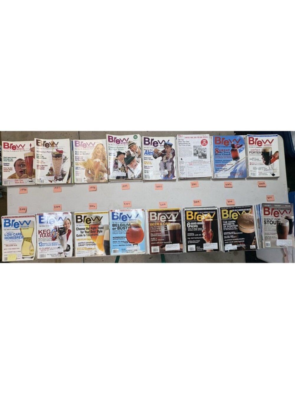 Vtg Brew Your Own Beer Magazines Lot 164 1996-2011 Home Brewing Bill Clinton